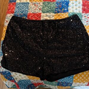 Black Sequin Shorts